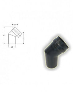 Curva 45° Stufa Pellet Ø 80mm acciaio al carbonio - Climaway