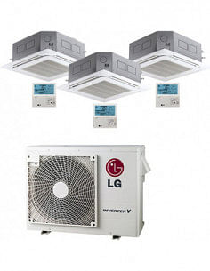 Climatizzatore Condizionatore LG Cassetta 4 vie R32 Trial Split Inverter 9000 + 9000 + 12000 BTU con U.E. MU3R21 NOVITÁ Class...