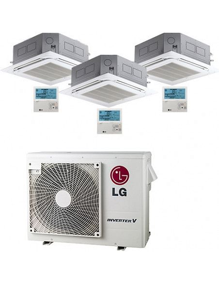 Climatizzatore Condizionatore LG Cassetta 4 vie R32 Trial Split Inverter 9000 + 9000 + 12000 BTU con U.E. MU3R21 NOVITÁ Class...
