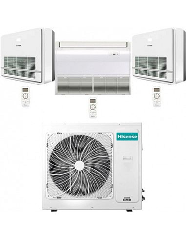 Climatizzatore Condizionatore Hisense Console e Pavimento/Soffitto R32 Trial Split Inverter 9000 + 12000 + 18000 BTU con U.E....