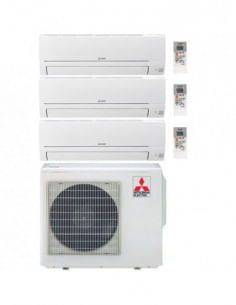 Climatizzatore Condizionatore Mitsubishi Linea Smart R32 MSZ-HR Trial Split Inverter 9000 + 9000 + 12000 BTU con U.E. MXZ-3HA...