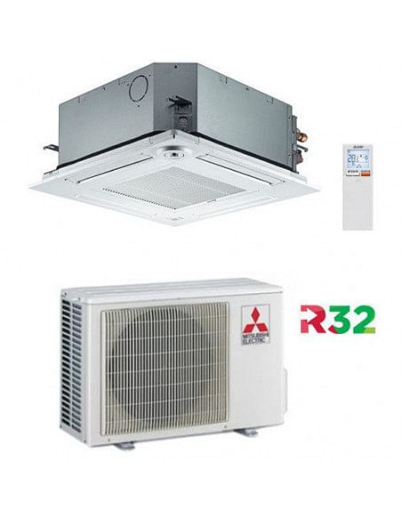 Climatizzatore Condizionatore Mitsubishi Cassetta 4 vie R32 SLZ-M35FA 12000 BTU INVERTER classe A++/A+ - Climaway