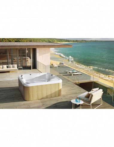 Minipiscina GLASS 1989 Mod. 215 con pannelli NATURAL WOOD - Climaway