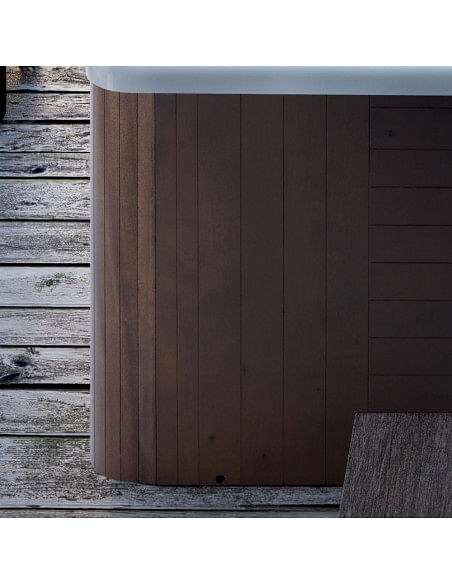 Minipiscina GLASS 1989 Mod. 215 con pannelli NATURAL WOOD - Climaway