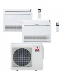 Climatizzatore Condizionatore Mitsubishi Pavimento Serie M MFZ-KT Dual Split Inverter 12000 + 18000 BTU con U.E. MXZ-3F54VF N...