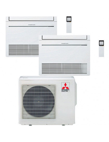Climatizzatore Condizionatore Mitsubishi Pavimento Serie M MFZ-KT Dual Split Inverter 12000 + 18000 BTU con U.E. MXZ-3F54VF N...