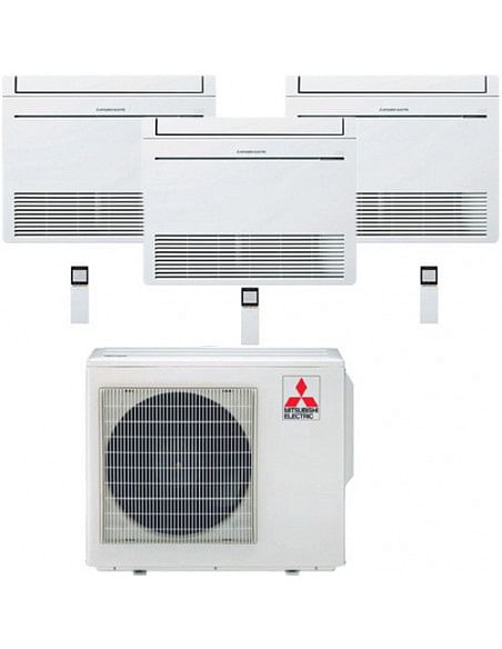 Climatizzatore Condizionatore Mitsubishi Pavimento Serie M MFZ-KT Trial Split Inverter 9000 + 12000 + 18000 BTU con U.E. MXZ-...