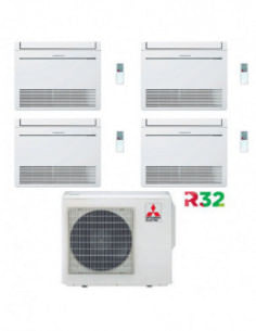 Climatizzatore Condizionatore Mitsubishi Pavimento Serie M MFZ-KT Quadri Split Inverter 9000 + 9000 + 9000 + 9000 BTU con U.E...