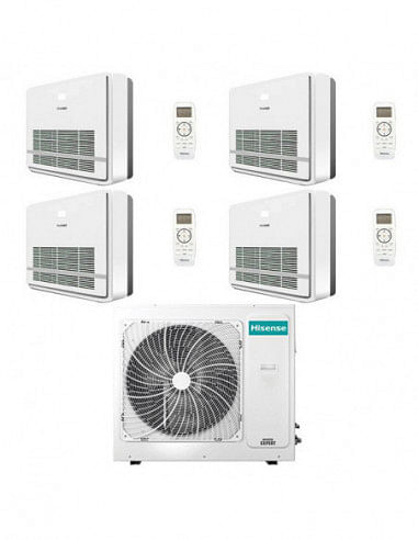 Climatizzatore Condizionatore Hisense Console R32 Quadri Split Inverter 9000 + 9000 + 9000 + 12000 BTU con U.E. 4AMW81U4RAA N...