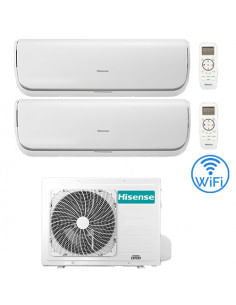 Climatizzatore Condizionatore Hisense Silentium Wifi R32 Dual Split Inverter 9000 + 9000 BTU con U.E. 2AMW35U4RGC Classe A++/...