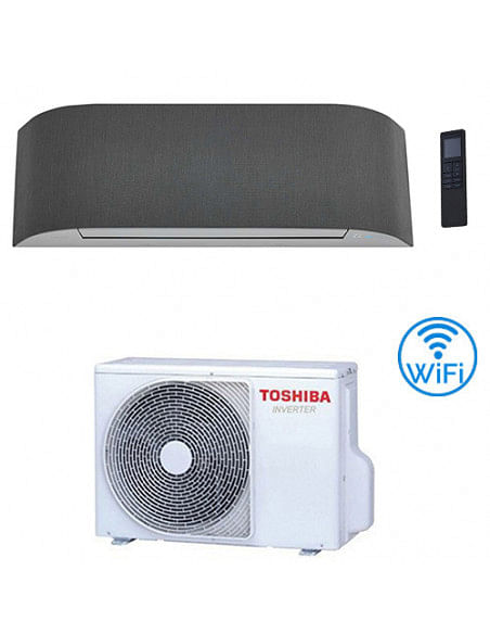 Climatizzatore Condizionatore Toshiba Haori Wifi R32 13000 ( 12000 ) BTU RAS-B13N4KVRG-E Bianco con tessuti Grigio scuro / Gr...