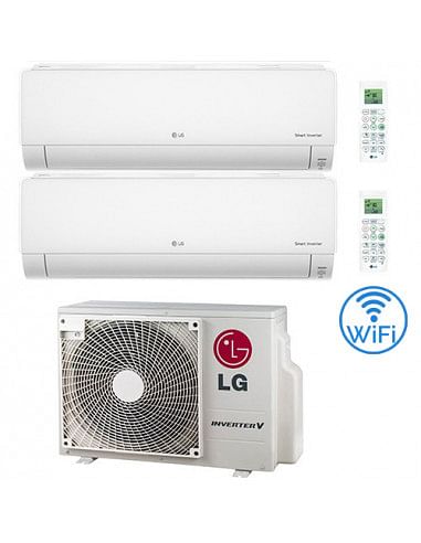 Climatizzatore Condizionatore LG Deluxe R32 Wifi Dual Split Inverter 12000 + 12000 BTU con U.E. MU2R17 Novitá Classe A+++/A++...