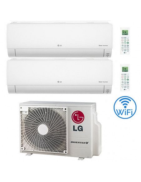 Climatizzatore Condizionatore LG Deluxe R32 Wifi Dual Split Inverter 12000 + 12000 BTU con U.E. MU2R17 Novitá Classe A+++/A++...