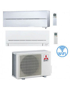Climatizzatore Condizionatore Mitsubishi Kirigamine Style Bianco più MSZ-AP Wifi Dual Split R32 Inverter 12000 + 12000 BTU co...