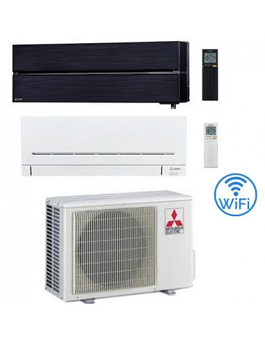Climatizzatore Condizionatore Mitsubishi Kirigamine Style Nero più MSZ-AP Wifi Dual Split R32 Inverter 12000 + 12000 BTU con ...