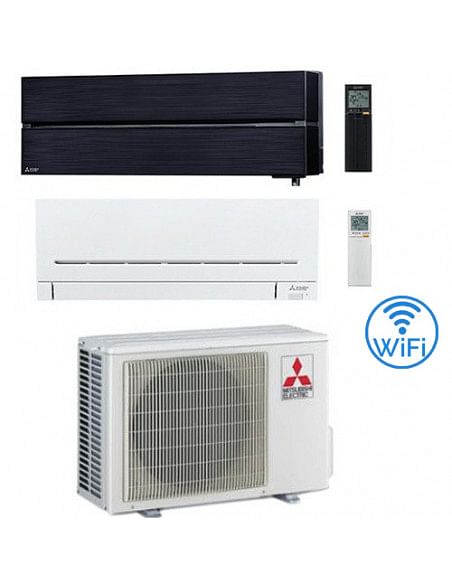 Climatizzatore Condizionatore Mitsubishi Kirigamine Style Nero più MSZ-AP Wifi Dual Split R32 Inverter 12000 + 12000 BTU con ...