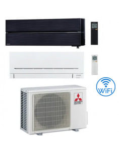 Climatizzatore Condizionatore Mitsubishi Kirigamine Style Nero più MSZ-AP Wifi Dual Split R32 Inverter 12000 + 9000 BTU con U...
