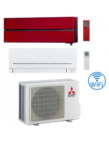 Climatizzatore Condizionatore Mitsubishi Kirigamine Style Rosso più MSZ-AP Wifi Dual Split R32 Inverter 12000 + 9000 BTU con ...