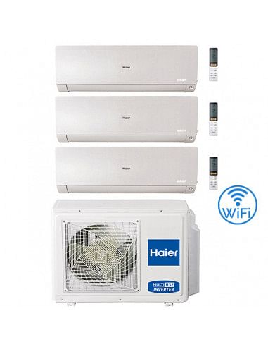 Climatizzatore Condizionatore Haier Flexis-Mw R32 Wifi Trial Split Inverter 9000 + 9000 + 9000 BTU con U.E. 3U55S2SR2FA Class...