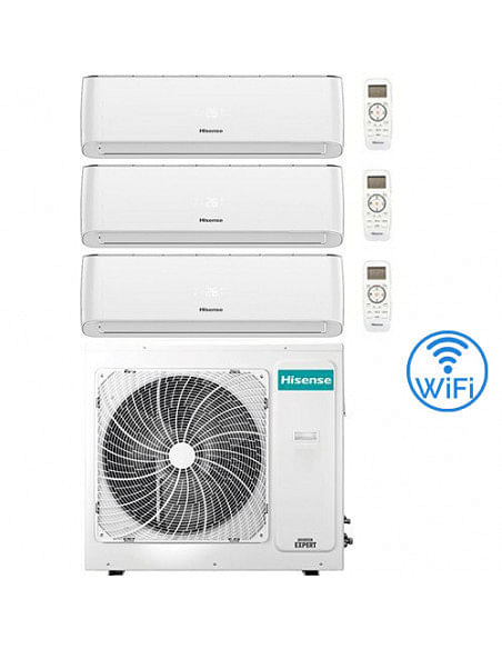 Climatizzatore Condizionatore Hisense Energy Pro Wifi Trial Split Inverter 9000 + 9000 + 12000 BTU con U.E. 3AMW62U4RJC Class...