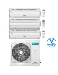 Climatizzatore Condizionatore Hisense Silentium Pro Wifi Trial Split Inverter 9000 + 9000 + 12000 BTU con U.E. 3AMW62U4RJC Cl...