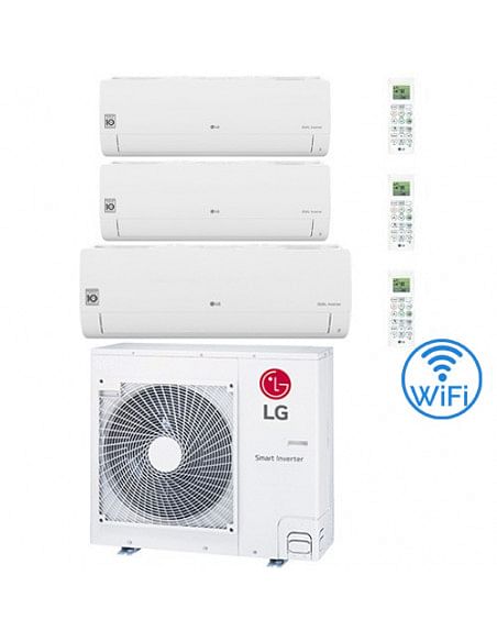 Climatizzatore Condizionatore LG Libero Smart R32 Wifi Trial Split Dual Inverter 7000 + 7000 + 18000 BTU con U.E. MU4R25 NOVI...