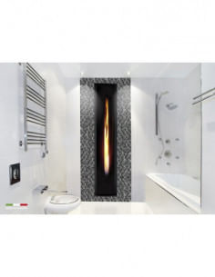 Camino a gas metano da incasso Italkero Mirror Flame Q a filo parete - Climaway 2