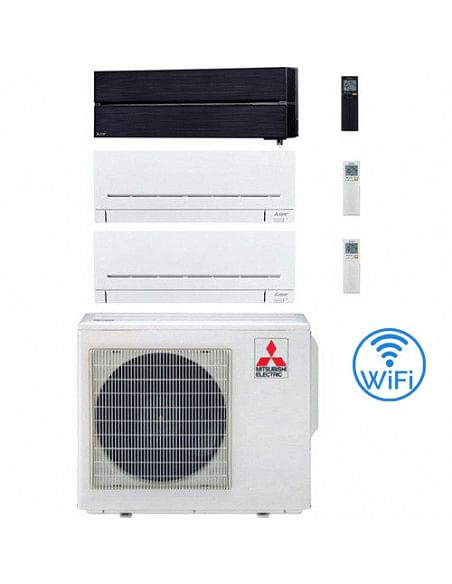 Climatizzatore Condizionatore Mitsubishi Kirigamine Style Nero più MSZ-AP Wifi Trial Split R32 Inverter 9000 + 12000 + 12000 ...