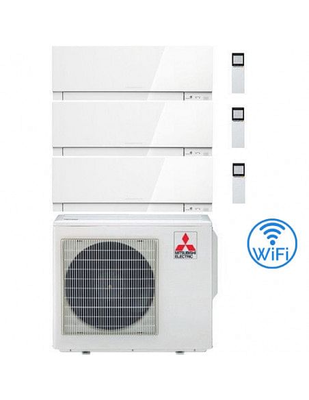 Climatizzatore Condizionatore Mitsubishi Kirigamine Zen Wifi Bianco Trial Split Inverter 9000 + 9000 + 9000 BTU con U.E. MXZ-...