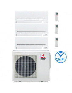 Climatizzatore Condizionatore Mitsubishi MSZ-AP Wifi R32 Trial Split Inverter 7000 + 7000 + 15000 BTU con U.E. MXZ-3F54VF Cla...