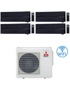 Climatizzatore Condizionatore Mitsubishi Kirigamine Style Wifi R32 Nero Quadri Split Inverter 9000 + 9000 + 9000 + 9000 BTU c...