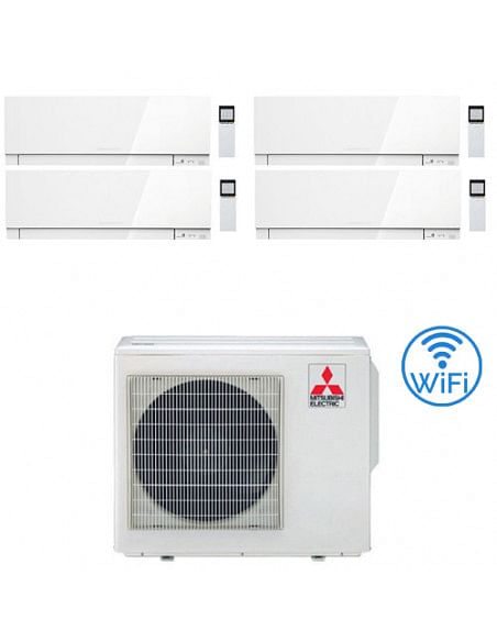 Climatizzatore Condizionatore Mitsubishi Kirigamine Zen Wifi Bianco Quadri Split Inverter 7000 + 7000 + 7000 + 12000 BTU con ...