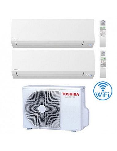 Climatizzatore Condizionatore Toshiba Serie Shorai Edge R32 Dual Split Inverter 10000 ( 9000 ) + 16000 ( 15000 ) BTU con U.E....