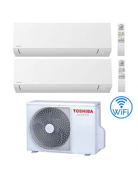 Climatizzatore Condizionatore Toshiba Serie Shorai Edge R32 Dual Split Inverter 10000 ( 9000 ) + 16000 ( 15000 ) BTU con U.E....