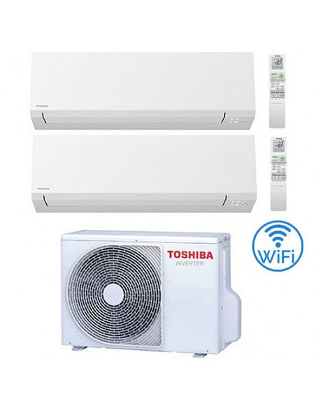 Climatizzatore Condizionatore Toshiba Serie Shorai Edge R32 Dual Split Inverter 7000 + 7000 BTU con U.E. RAS-2M14G3AVG-E NOVI...