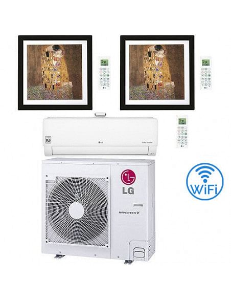 Climatizzatore Condizionatore LG Trial Split Inverter Gallery più Atmosfera Wifi R32 9000 + 9000 + 12000 BTU con U.E. MU3R19 ...