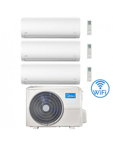 Climatizzatore Condizionatore Midea Xtreme WiFi R32 Trial Split 9000 + 9000 + 12000 BTU con U.E. M3OG-21HFN8-Q INVERTER Class...