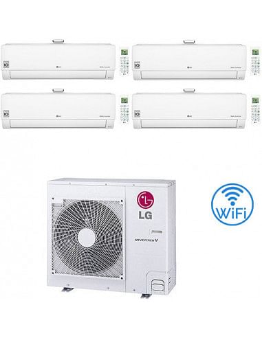 Climatizzatore Condizionatore LG Atmosfera R32 Quadri Split Dual Inverter 9000 + 9000 + 9000 + 9000 BTU con U.E. MU4R25 NOVIT...