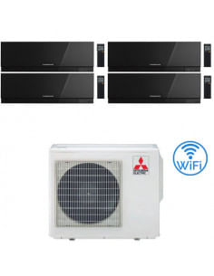 Climatizzatore Condizionatore Mitsubishi Kirigamine Zen Wifi Nero Quadri Split Inverter 7000 + 7000 + 7000 + 15000 BTU con U....