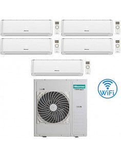 Climatizzatore Condizionatore Hisense Energy Pro Wifi Penta Split Inverter 9000 + 9000 + 9000 + 9000 + 12000 BTU con U.E. 5AM...
