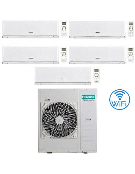Climatizzatore Condizionatore Hisense Energy Wifi R32 Penta Split Inverter 9000 + 9000 + 12000 + 12000 + 12000 BTU con U.E. 5...