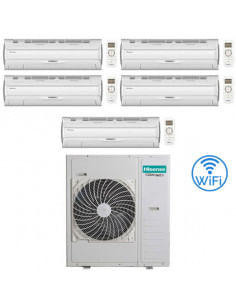 Climatizzatore Condizionatore Hisense Silentium Pro Wifi Penta Split Inverter 9000 + 9000 + 12000 + 12000 + 12000 BTU con U.E...