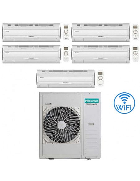 Climatizzatore Condizionatore Hisense Silentium Pro Wifi Penta Split Inverter 9000 + 9000 + 9000 + 12000 + 12000 BTU con U.E....