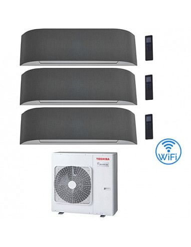 Climatizzatore Condizionatore Toshiba Serie Haori Wifi Bianco con tessuti Grigio scuro / Grigio chiaro R32 Trial Split Invert...
