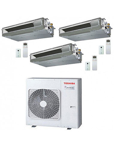 Climatizzatore Condizionatore Toshiba Canalizzabile R32 Trial Split Inverter 10000 + 13000 + 16000 (9000 + 12000 + 15000) BTU...
