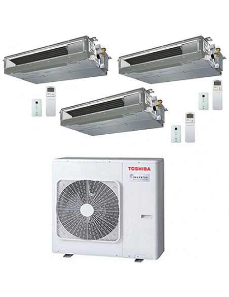 Climatizzatore Condizionatore Toshiba Canalizzabile R32 Trial Split Inverter 10000 + 13000 + 16000 (9000 + 12000 + 15000) BTU...