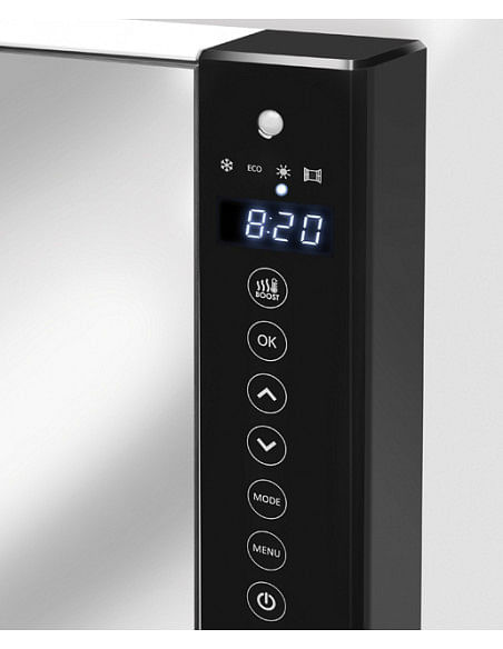 Termoventilatori da bagno a parete con controllo digitale Radialight Windy ViSIO con barra scaldasalvietta e specchio 1800W -...