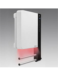 Termoventilatori da bagno a parete con controllo digitale Radialight Windy ViSIO con barra scaldasalvietta e specchio 1800W -... 2