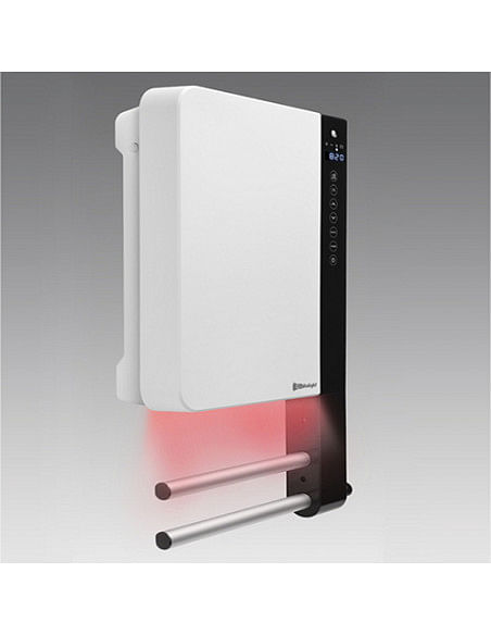 Termoventilatori da bagno a parete con controllo digitale Radialight Windy ViSIO con barra scaldasalvietta e specchio 1800W -...