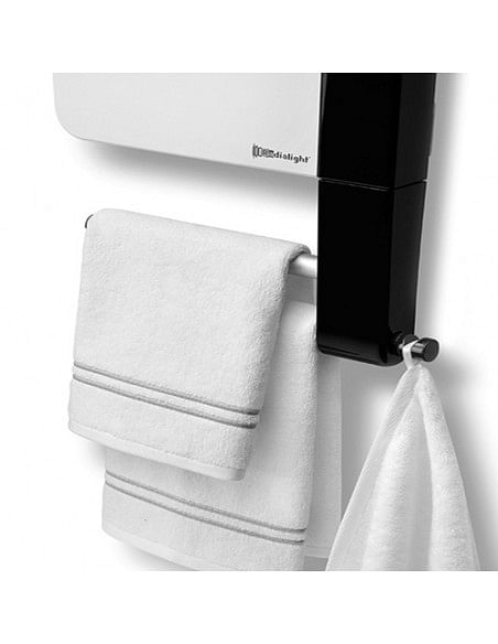 Termoventilatori da bagno a parete con controllo digitale Radialight Windy ViSIO con barra scaldasalvietta e specchio 1800W -...